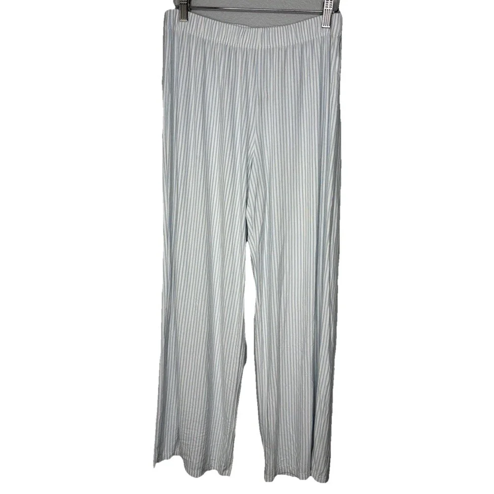 LAKE Women's Pima Cotton Pajama Pants Striped Pattern Blue Size SMALL - Picture 1 of 3